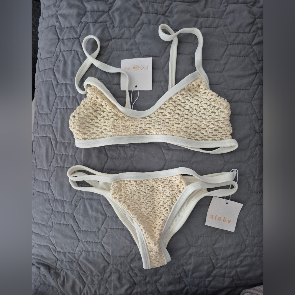 Posh Pua Crochet Bikini Set in Cream
